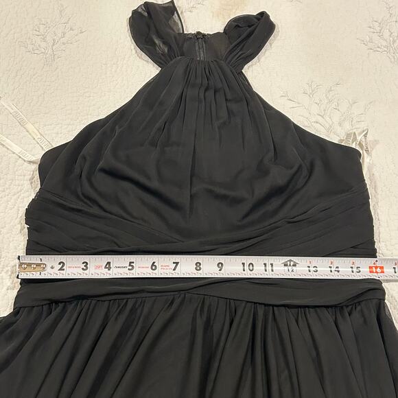 David's Bridal Ball Gown Dress Women Sz 14 Halter Maxi Black Formal Occasion - Picture 9 of 13
